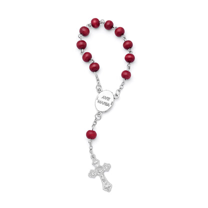 Mondo Cattolico Rosary 10 / 5 Mater Ecclesiae One-Decade Rosary with Wooden Panel