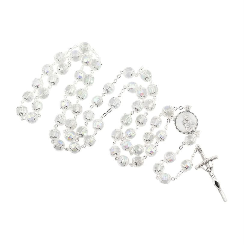 MONDO CATTOLICO Prayer Beads Mater Ecclesiae Rosary in Transparent Beads