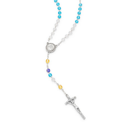 MONDO CATTOLICO Prayer Beads 48 cm (18.89 in) / 6 mm (0.23 in) Mater Ecclesiae Shades Of Crystal Rosary