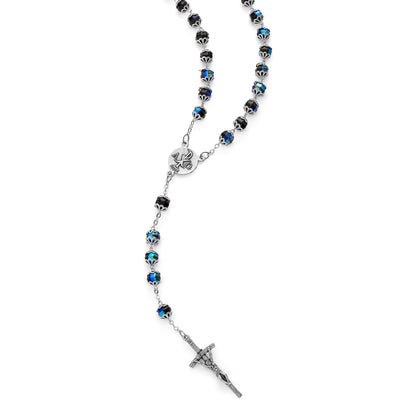 MONDO CATTOLICO Prayer Beads Mater Ecclesiae Virgin Black Crystal Rosary Beads