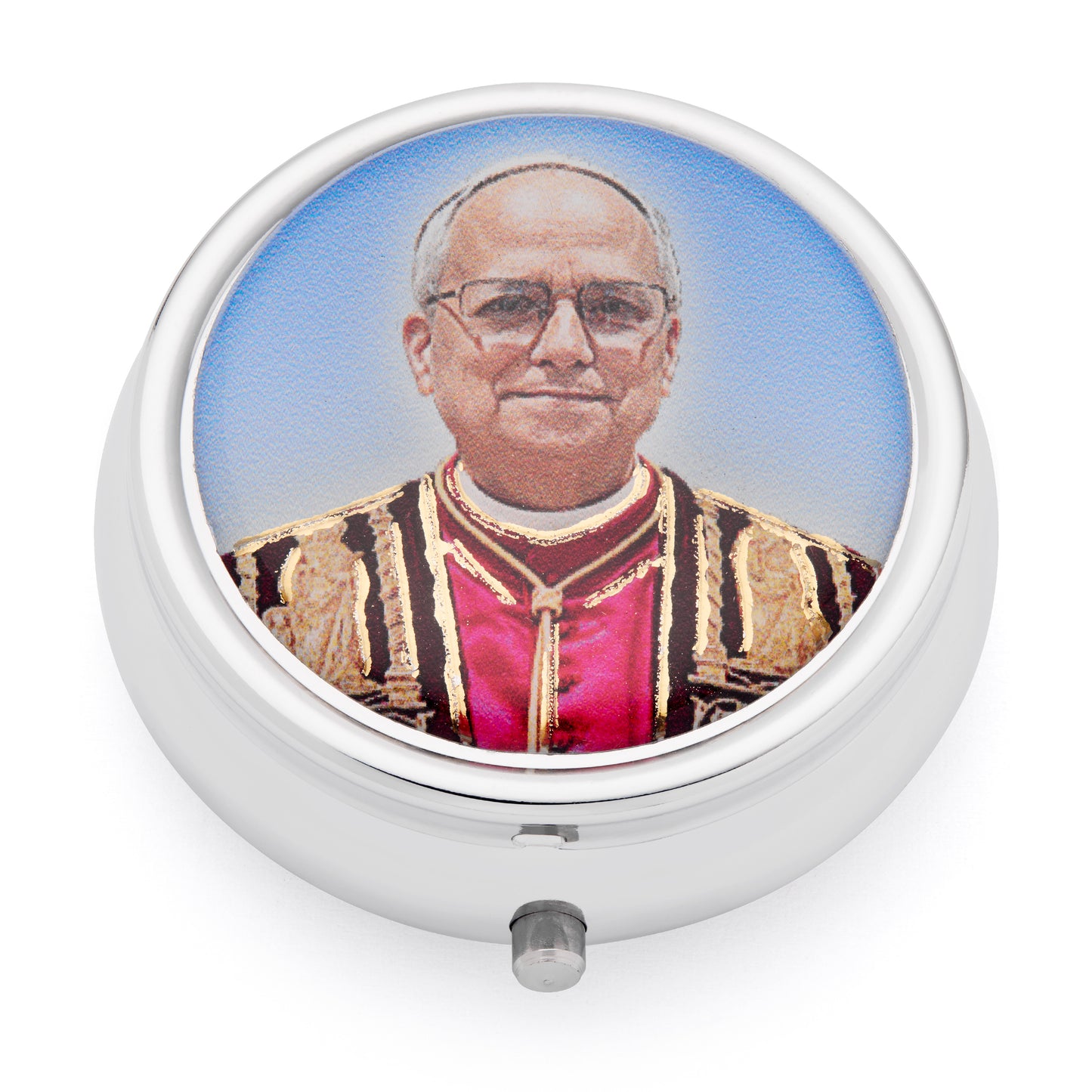 MONDO CATTOLICO ROMA Rosary Box 5 cm (1.97 in) / 42 cm (16.54 in) / 3 mm (0.12 in) Metal Pope Leo XIV Rosary Case with Light Pink Rosary