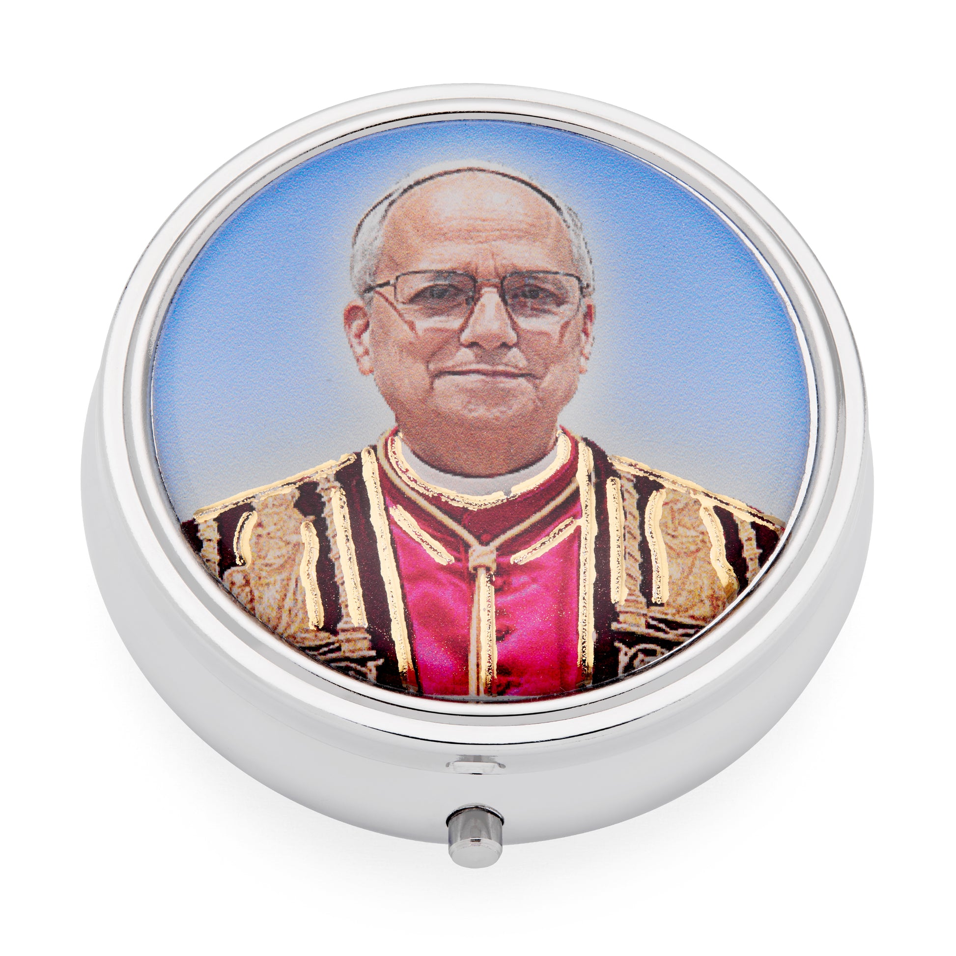 MONDO CATTOLICO ROMA Rosary Box 6 cm (2.36 in) / 48 cm (18.90 in) / 6 mm (0.24 in) Metal Pope Leo XIV Rosary Case with Synthetic Pearl Rosary