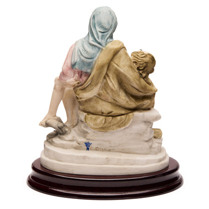 MONDO CATTOLICO ROMA Michelangelo's Pietà Colored Marble Dust Wood Base