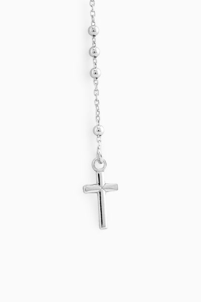 MONDO CATTOLICO Prayer Beads MIRACULOUS MARY ROSARY 2 MM BEADS AND CROSS IN STERLING SILVER