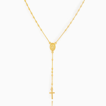 MONDO CATTOLICO Prayer Beads Gold / Cm 46 (18.1 in) MIRACULOUS MARY ROSARY 2 MM BEADS AND CROSS IN STERLING SILVER