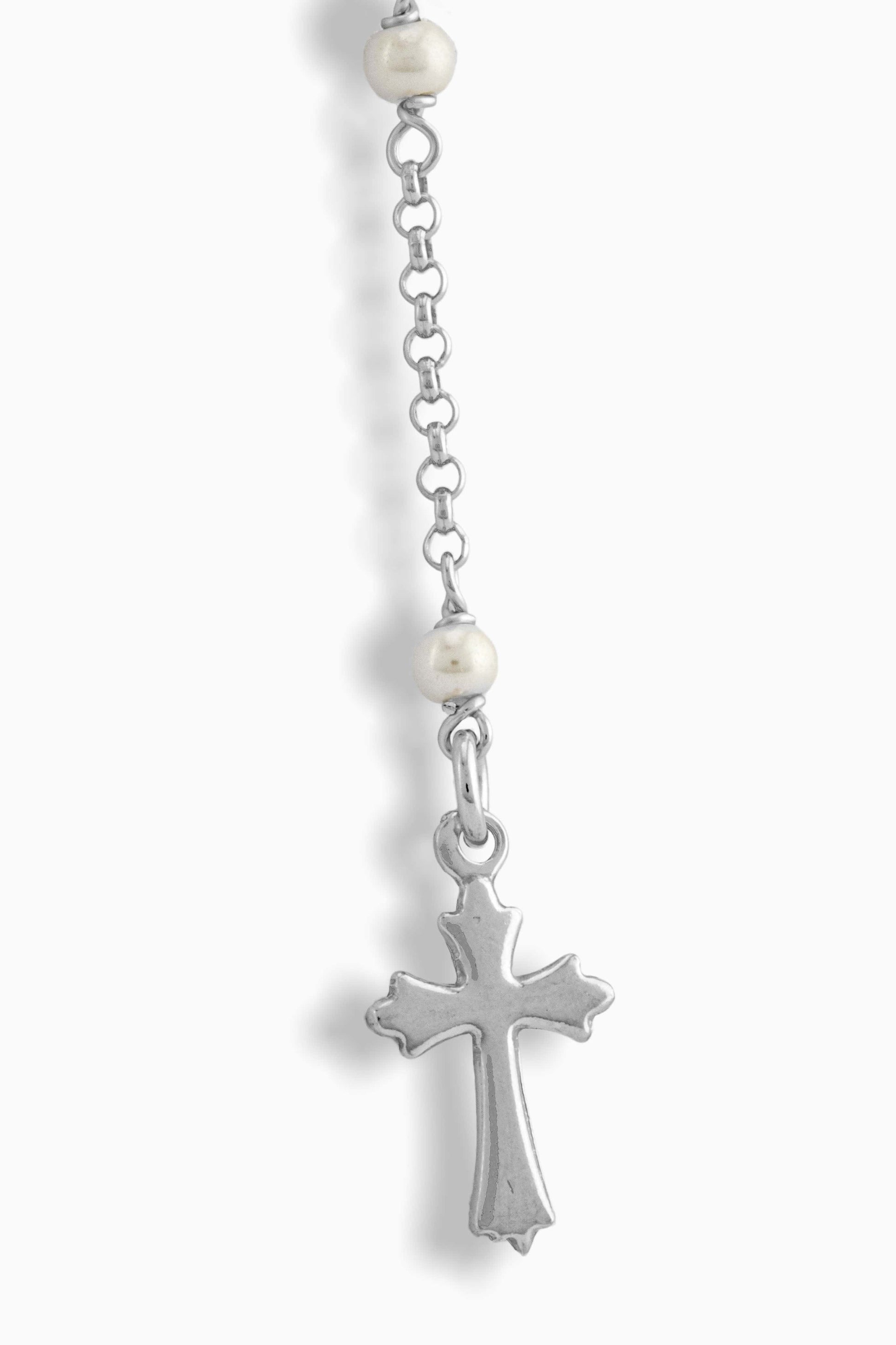 MONDO CATTOLICO Prayer Beads MIRACULOUS MARY ROSARY WITH SYNTHETIC PEARL