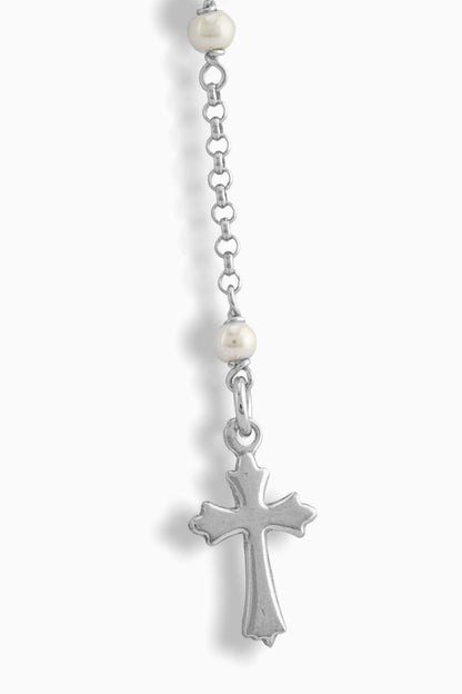 MONDO CATTOLICO Prayer Beads MIRACULOUS MARY ROSARY WITH SYNTHETIC PEARL