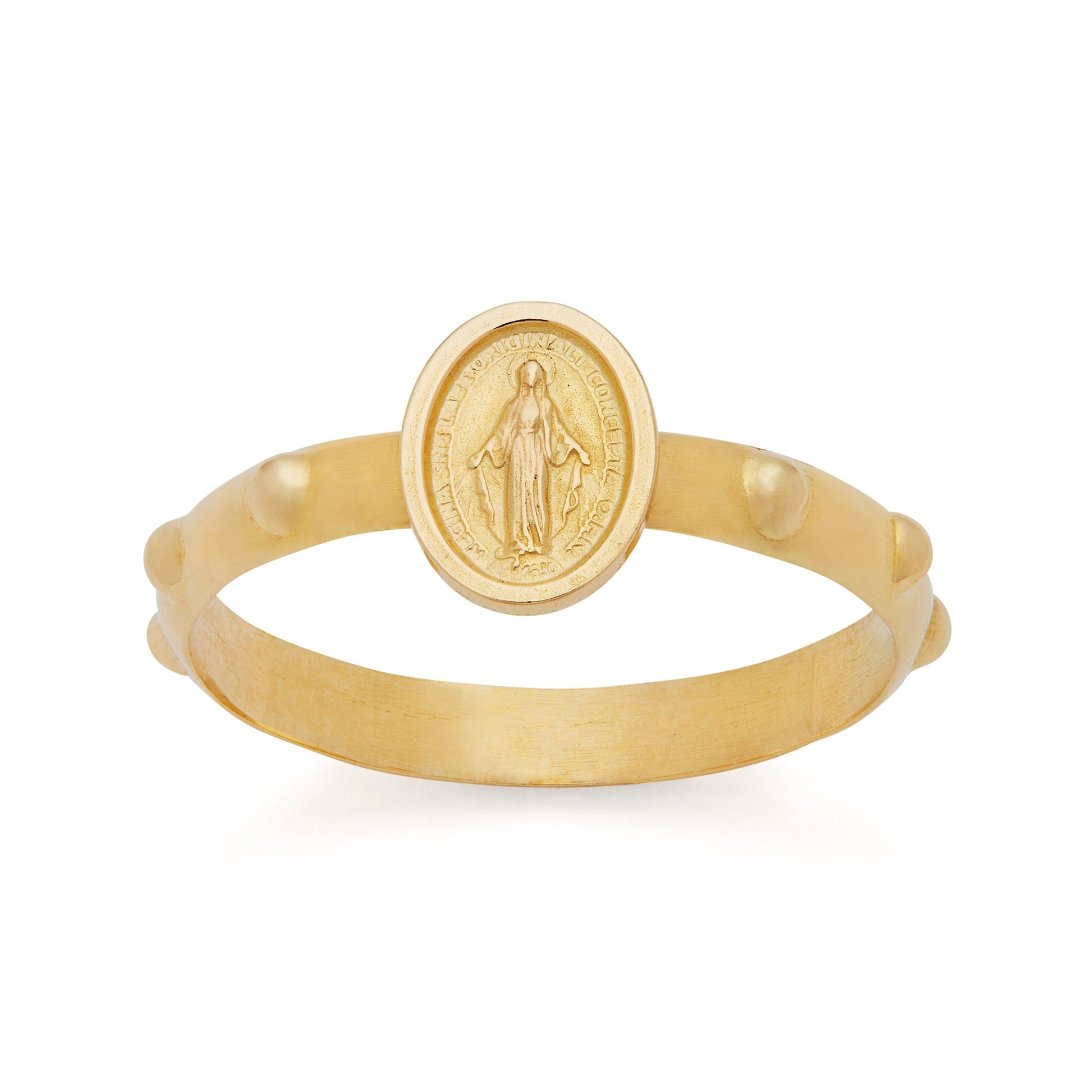 MONDO CATTOLICO Prayer Beads Miraculous Rosary Ring Yellow Gold