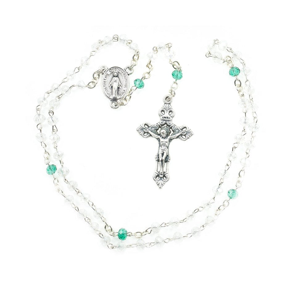 MONDO CATTOLICO Prayer Beads Miraculous Virgin Glass Rosary