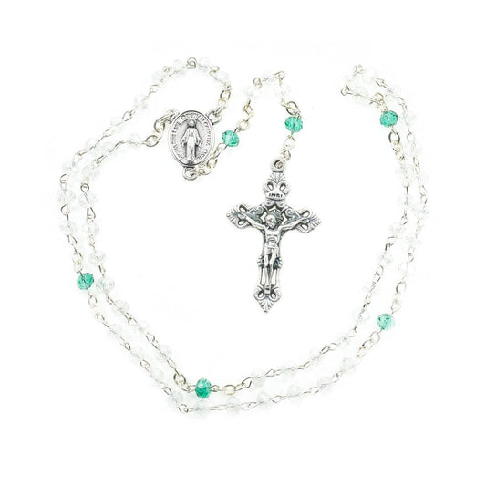 MONDO CATTOLICO Prayer Beads Miraculous Virgin Glass Rosary