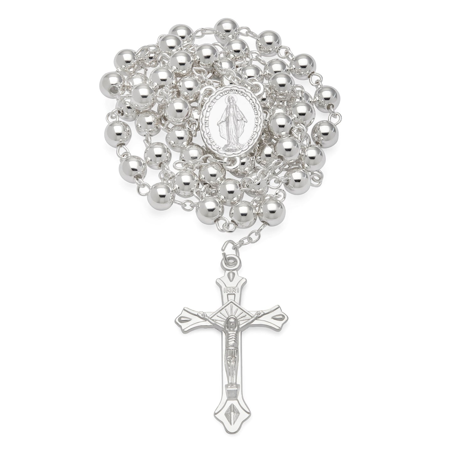 MONDO CATTOLICO Prayer Beads 51 cm (20.07 in) / 6 mm (0.23 in) Miraculous Virgin Rosary with Filigree Box