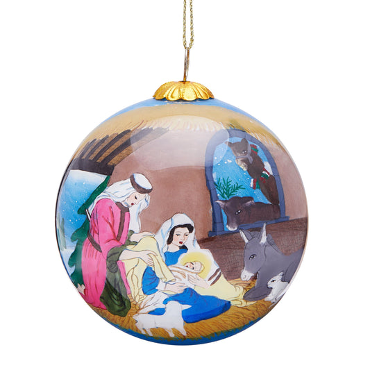 MONDO CATTOLICO Cm 8 (3.1 inches) Nativity Christmas Tree Ball