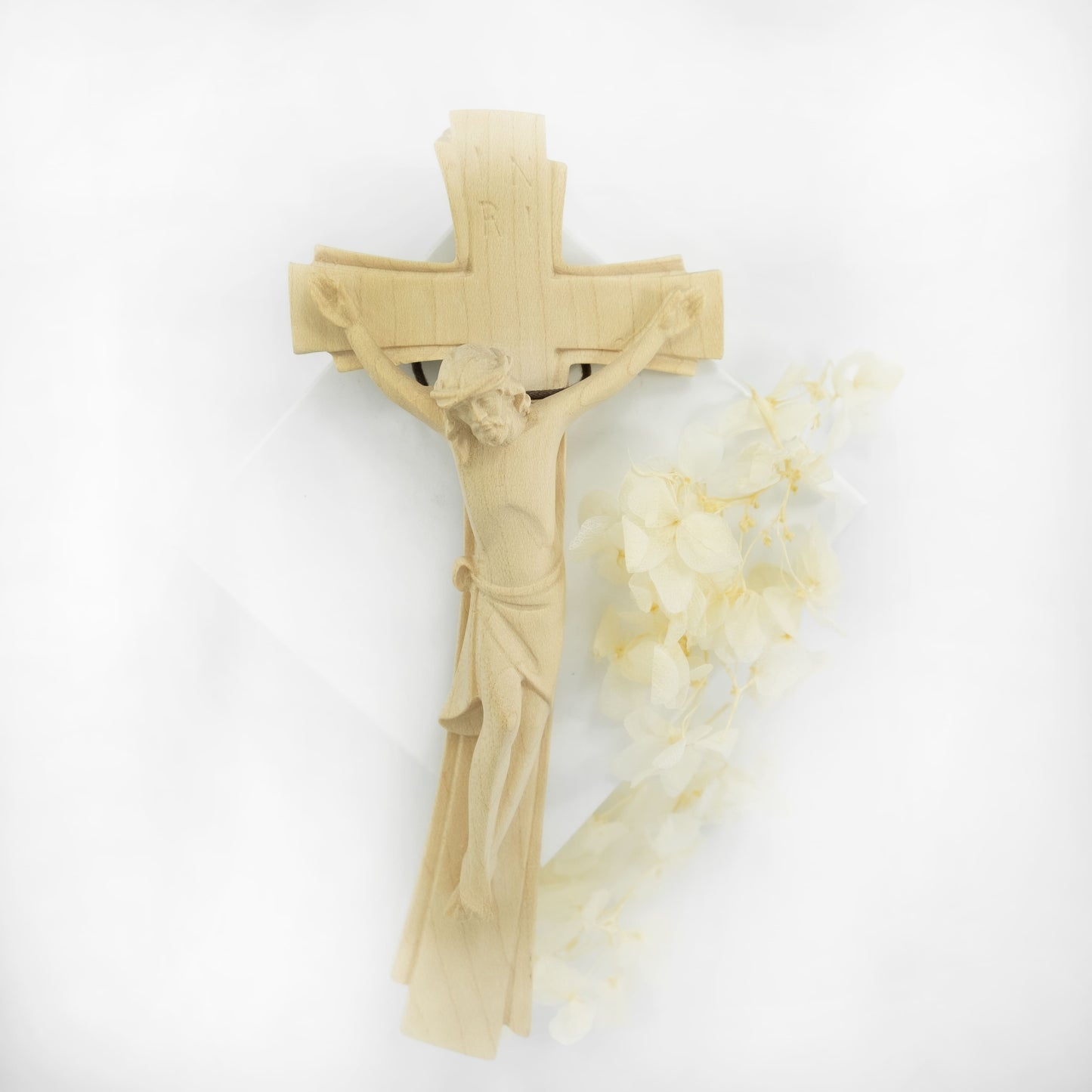 MONDO CATTOLICO 20 cm (7.87 in) Natural Wood Crucifix Modern Style