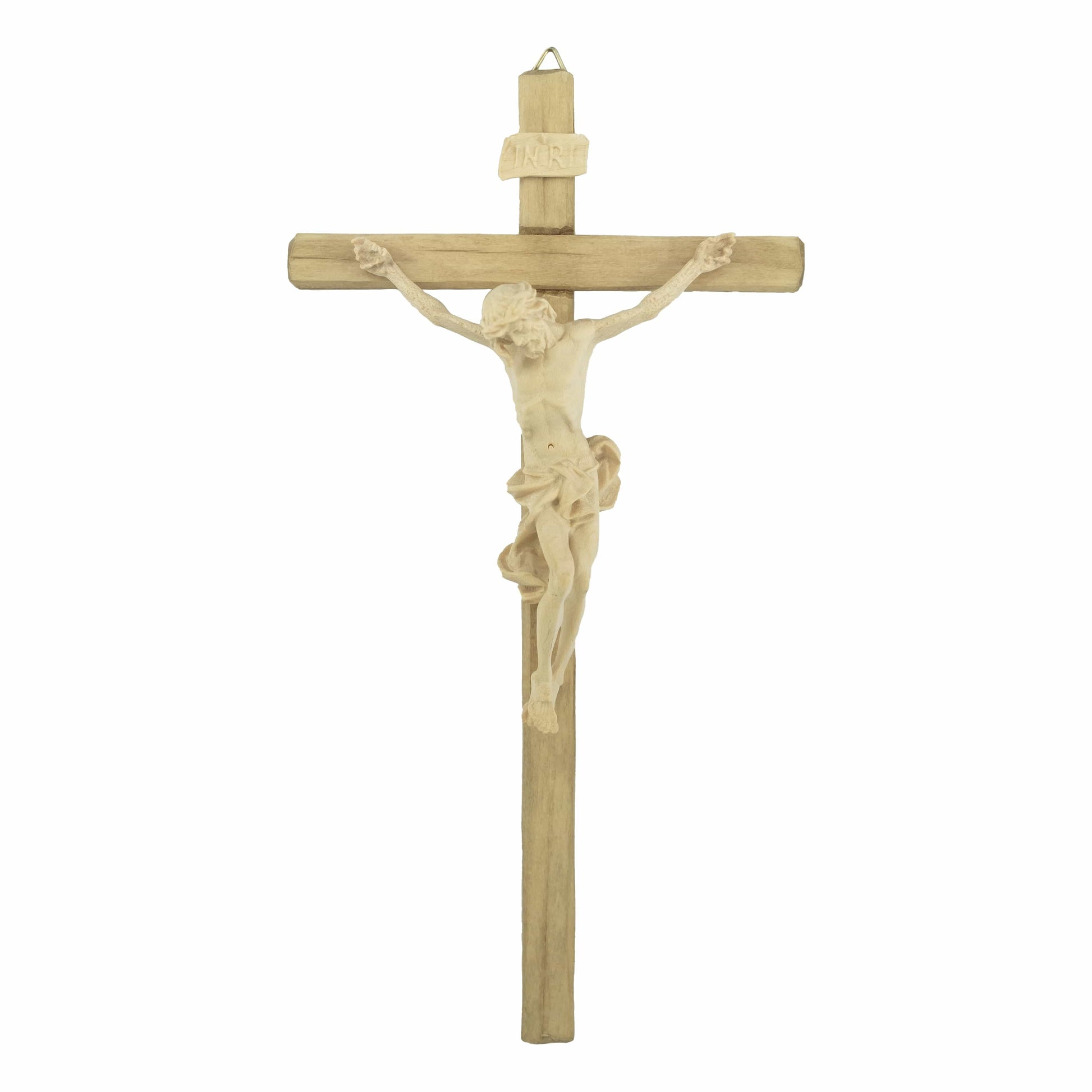 MONDO CATTOLICO 23 cm (9.06 in) Natural Wood Crucifix Without Colours