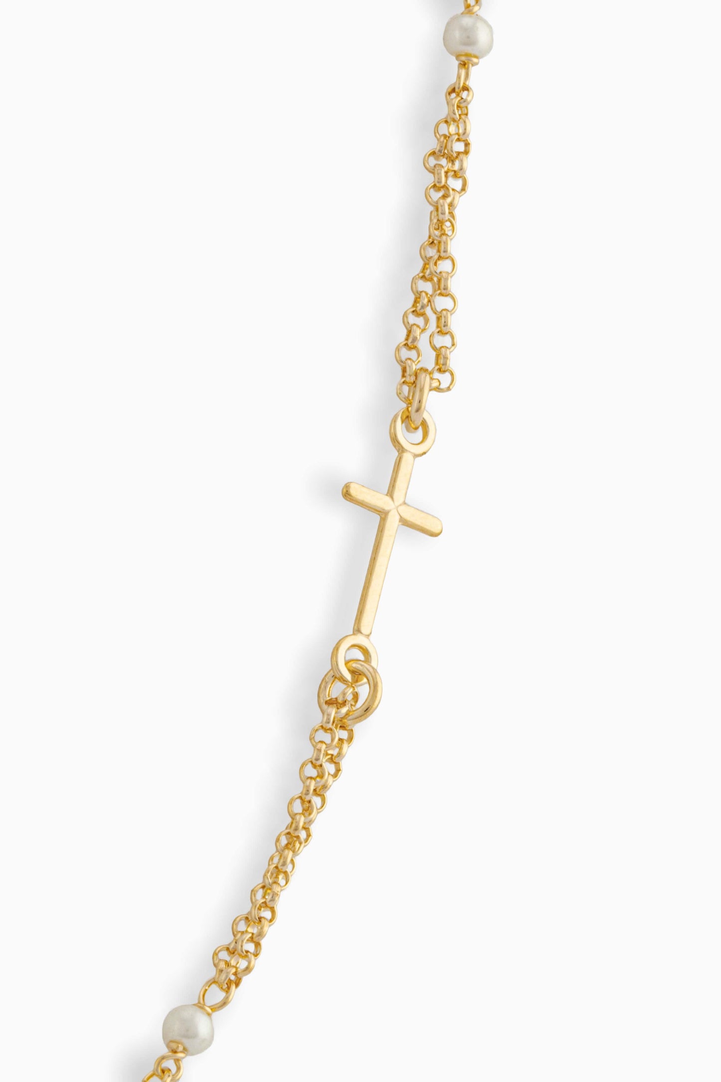 MONDO CATTOLICO Prayer Beads NECKLACE ROSARY WITH SYNTHETIC PEARL