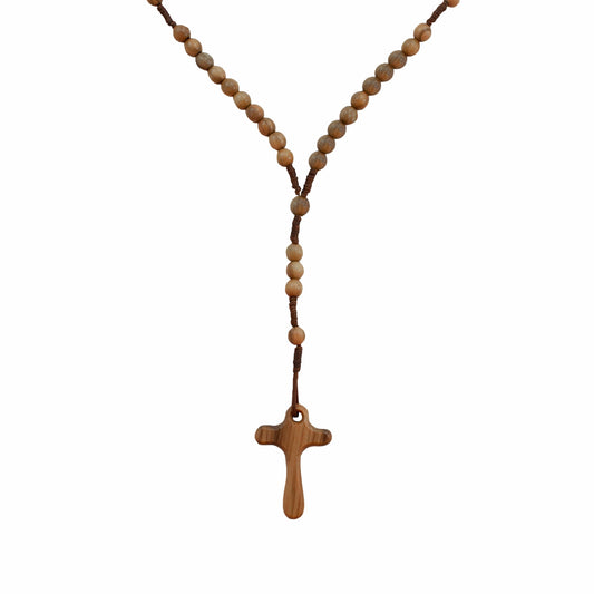 MONDO CATTOLICO Prayer Beads Olive Wood Beads Rope Rosary