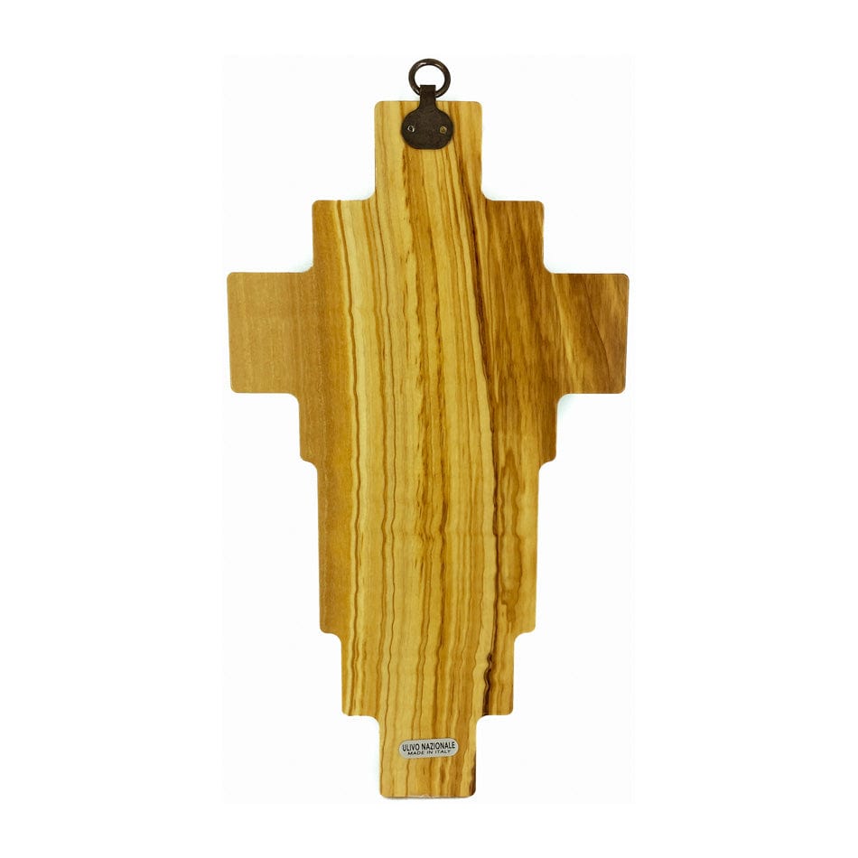 MONDO CATTOLICO 30 cm (11.81 in) Olive Wood Risen Christ Crucifix With Via Crucis