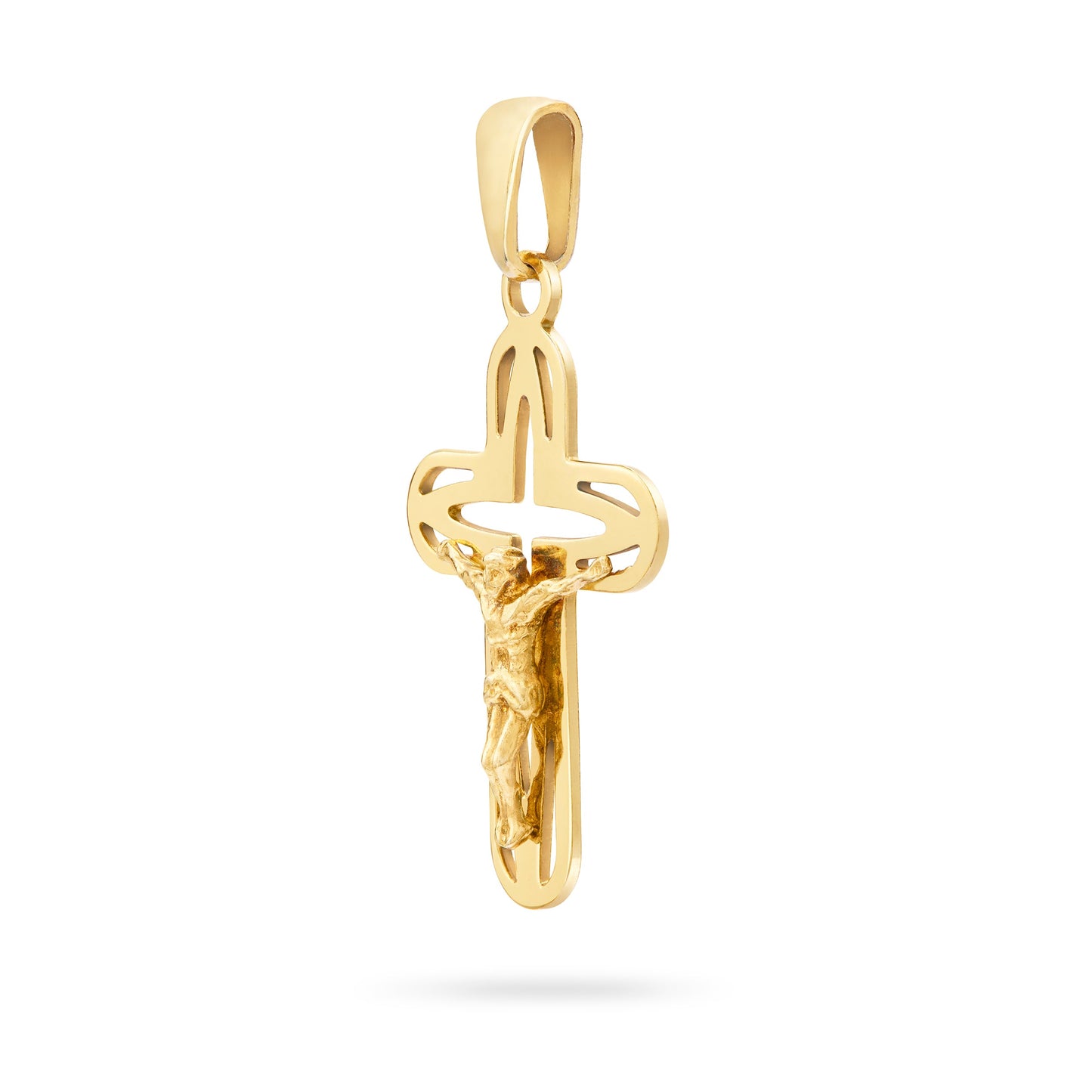 MONDO CATTOLICO ROMA 30 mm (1.18 in) Openwork Gold Plated Crucifix