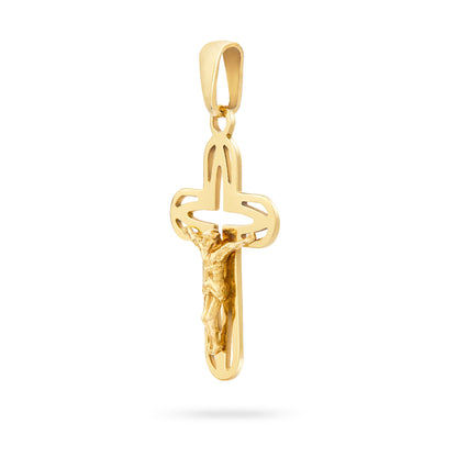 MONDO CATTOLICO ROMA 30 mm (1.18 in) Openwork Gold Plated Crucifix