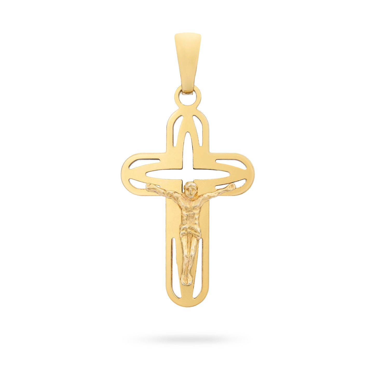 MONDO CATTOLICO ROMA 30 mm (1.18 in) Openwork Gold Plated Crucifix