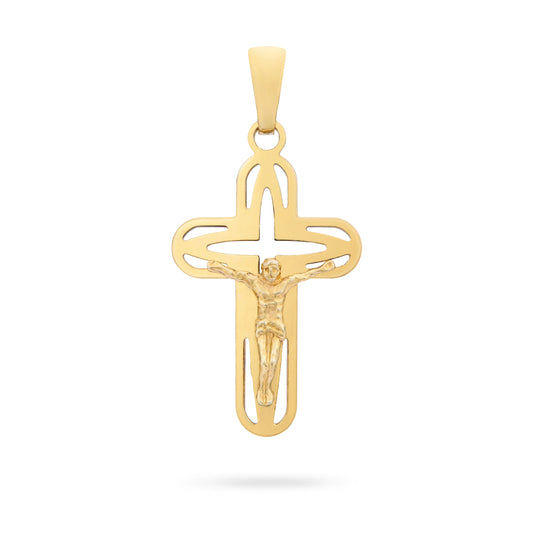 MONDO CATTOLICO ROMA 30 mm (1.18 in) Openwork Gold Plated Crucifix