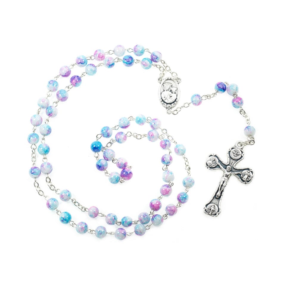 MONDO CATTOLICO 47 cm (18.5 in) / 6 mm (0.23 in) Our Lady For Good Health  Glass Chaplet
