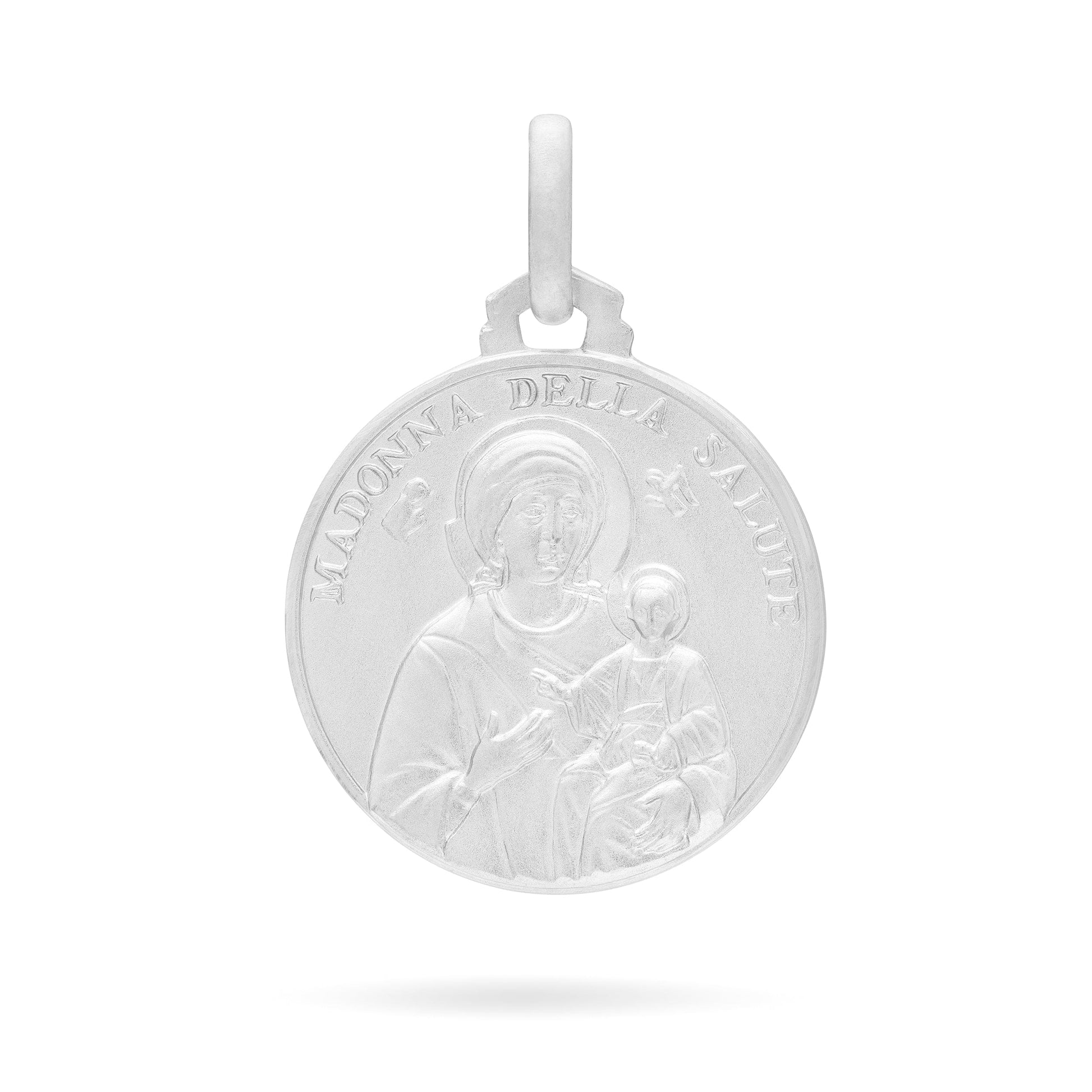 MONDO CATTOLICO Jewelry 18 mm (0.71 in) Our Lady of Good Health White Gold medal