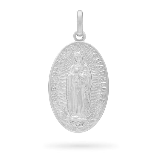 MONDO CATTOLICO Medal Our Lady of Guadalupe Oval Sterling Silver Medal