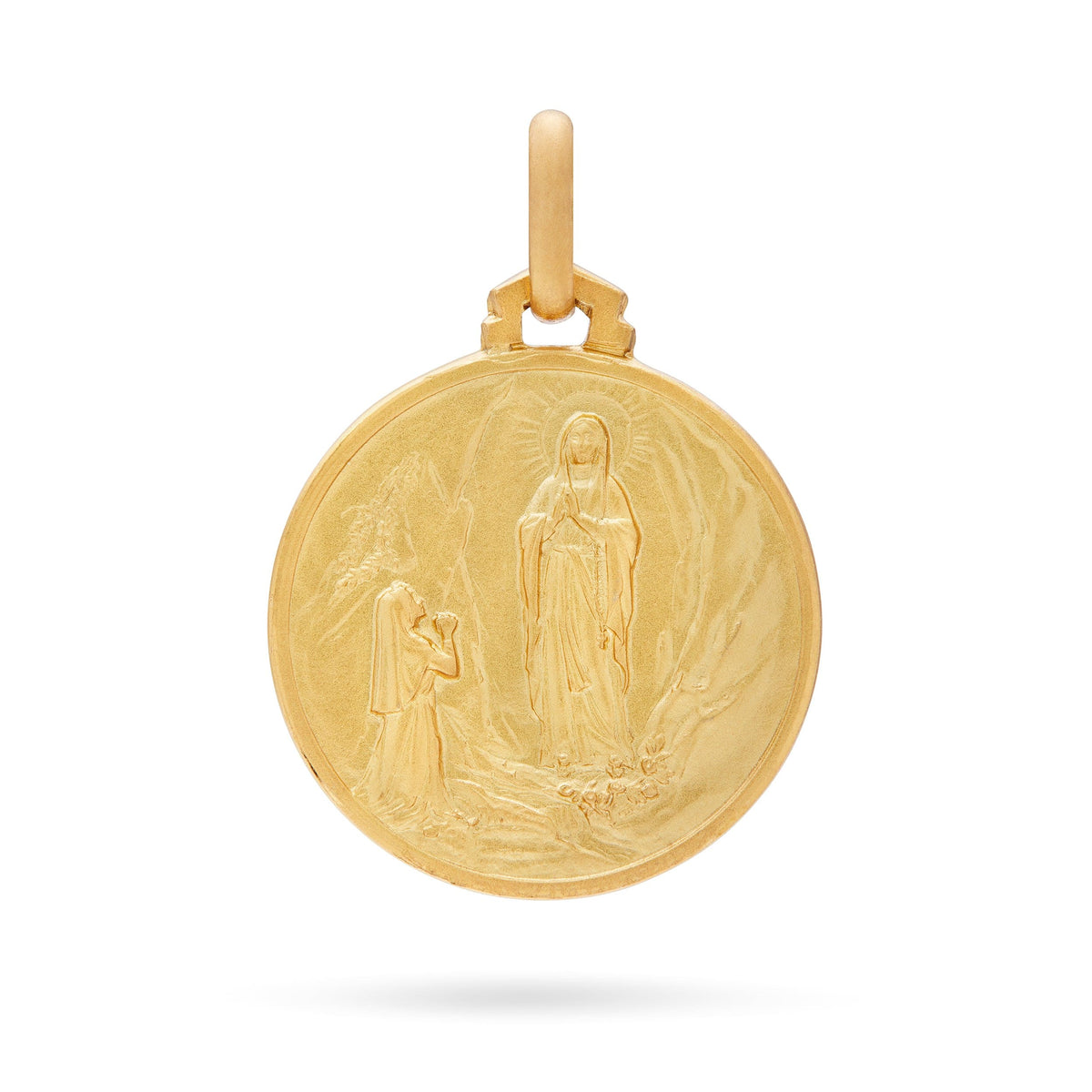 Yellow Gold Medal of Our Lady of Lourdes | MONDO CATTOLICO