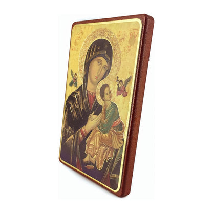 MONDO CATTOLICO Our Lady of Perpetual Help Wooden Plaque