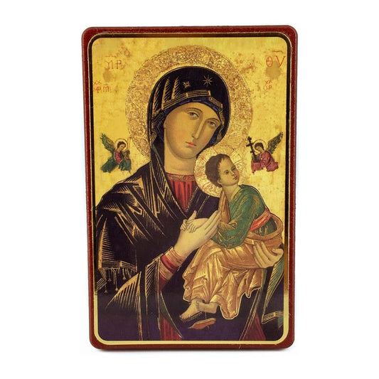 MONDO CATTOLICO Our Lady of Perpetual Help Wooden Plaque