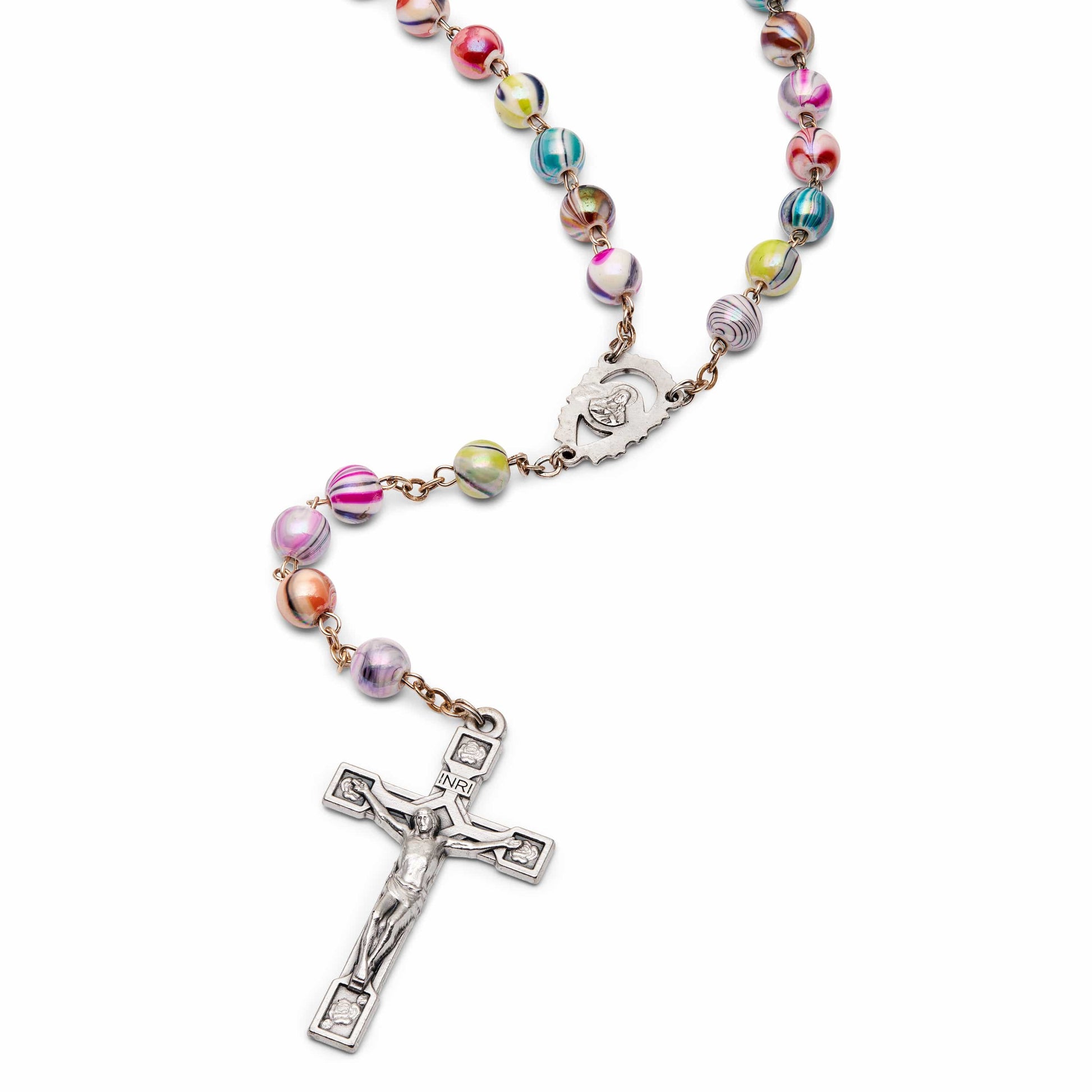 MONDO CATTOLICO Prayer Beads 54 cm (21.25 in) / 8 mm (0.31 in) Our Lady of Sorrow Multicolor Rosary beads