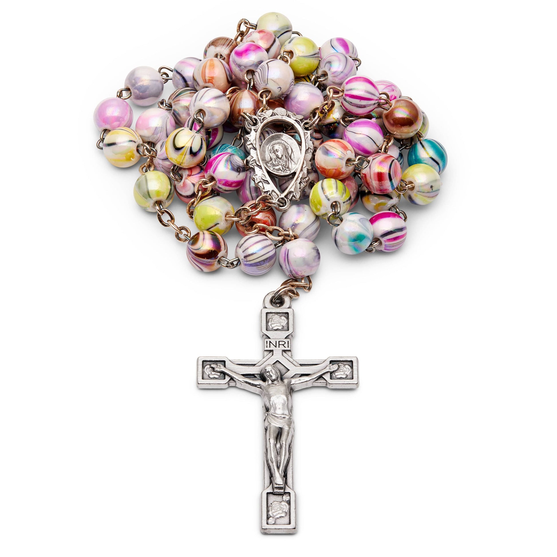 MONDO CATTOLICO Prayer Beads 54 cm (21.25 in) / 8 mm (0.31 in) Our Lady of Sorrow Multicolor Rosary beads