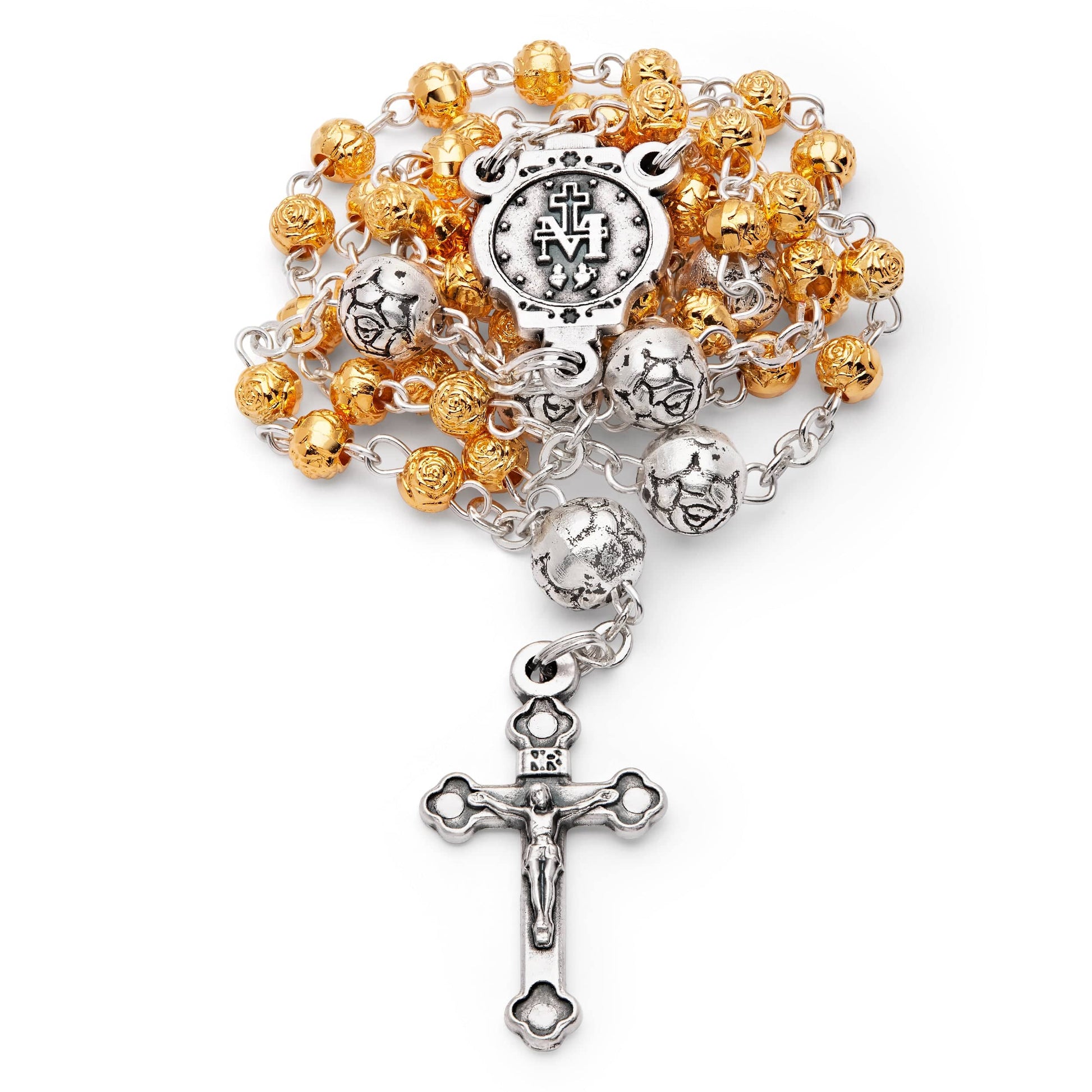 MONDO CATTOLICO Prayer Beads 32 cm (12.6 in) / 4 mm (0.15 in) Our Lady of the Miraculous Medal Keepsake Case and Rosary