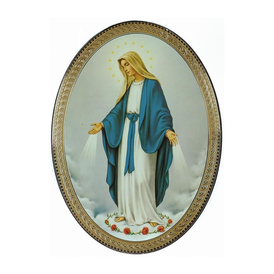 MONDO CATTOLICO Oval Icon of Miraculous Mary 5,90"X 3,93"