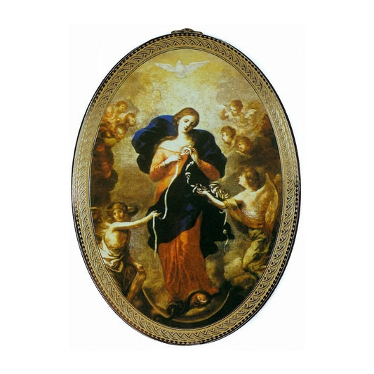 MONDO CATTOLICO Oval Icon of Our Lady Undoer of Knots 5,90"X 3,93"