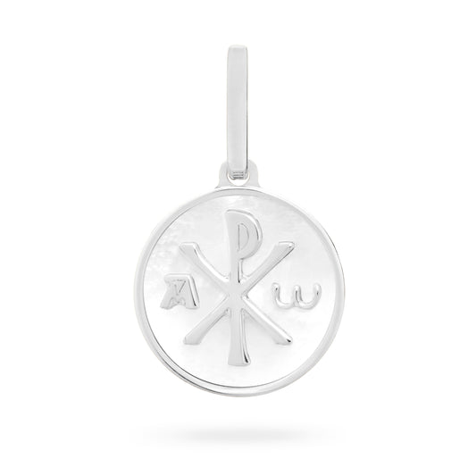 Peace Cross Medal in 925 Sterling Silver and Mother-of-Pearl