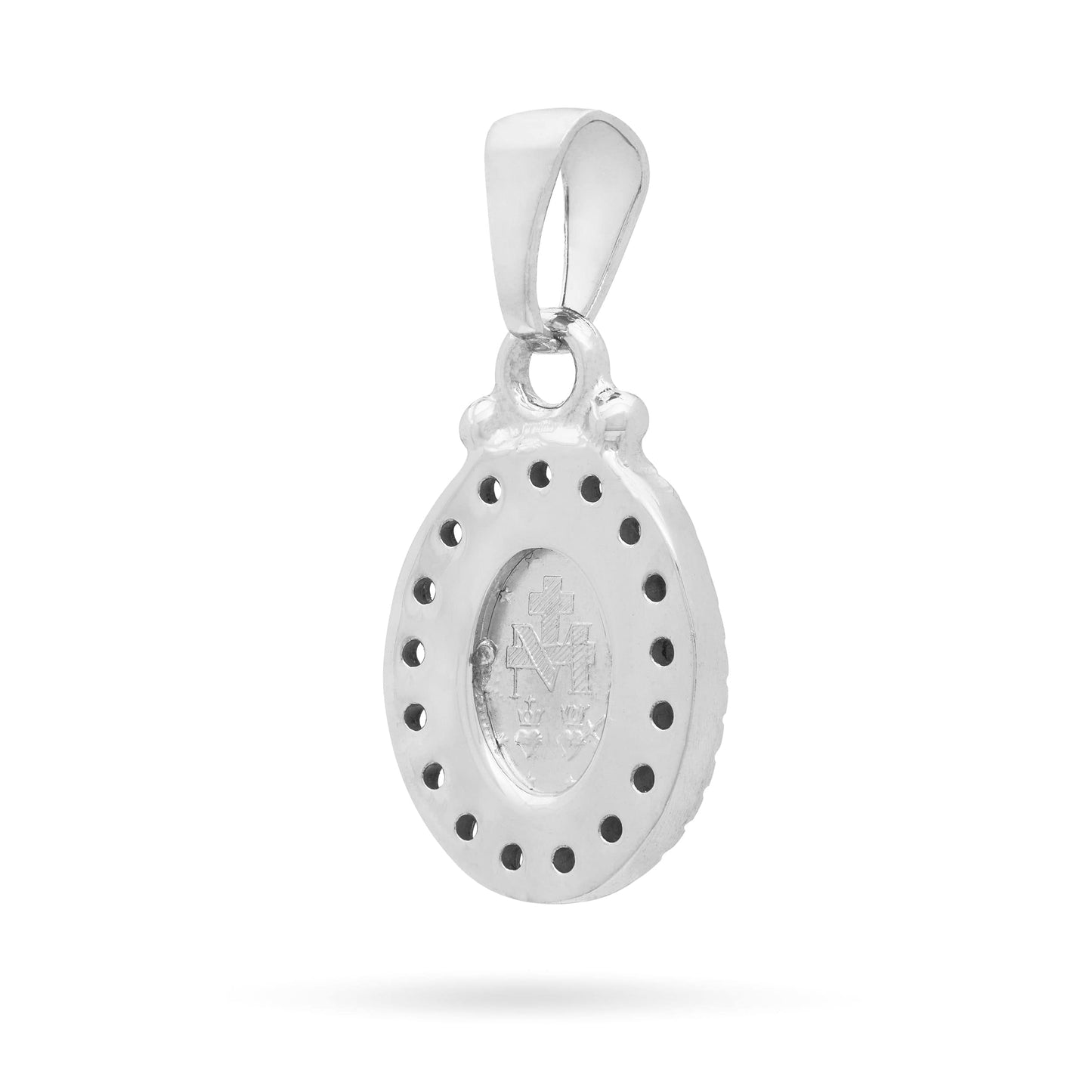 MONDO CATTOLICO Jewelry 11 mm (0.43 in) Pendant of Miraculous Mary White Gold