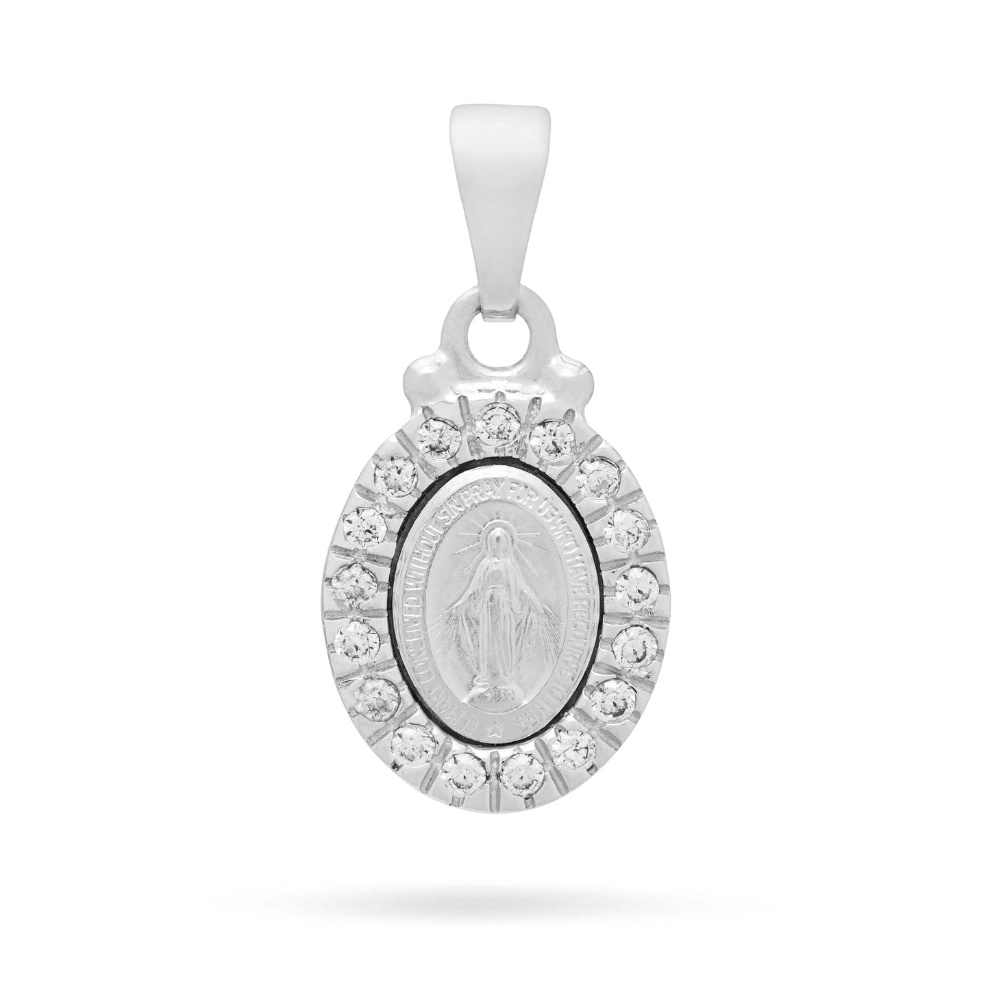 MONDO CATTOLICO Jewelry 11 mm (0.43 in) Pendant of Miraculous Mary White Gold