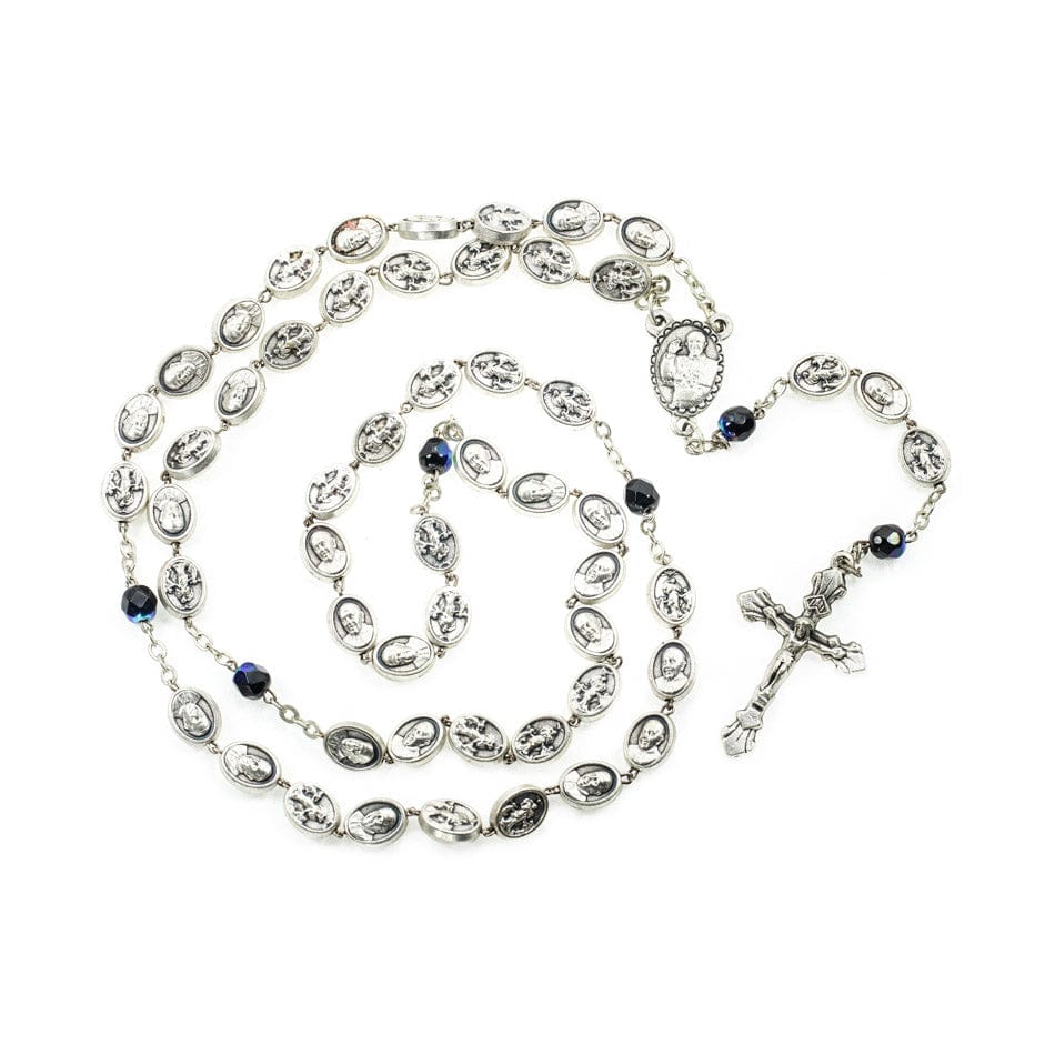 MONDO CATTOLICO Prayer Beads Pewter Rosary with Pope Francis