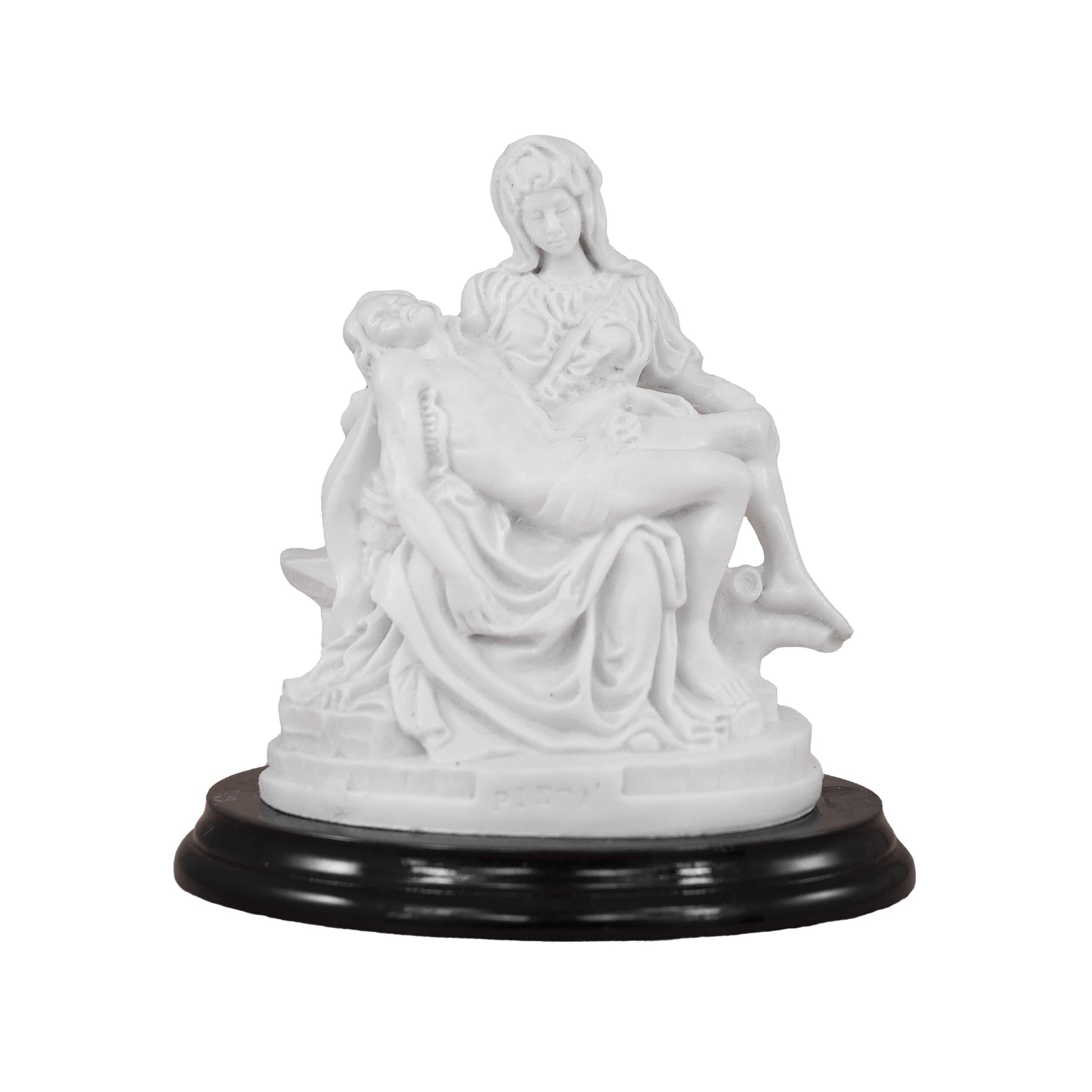 MONDO CATTOLICO 12 cm Pietà by Michelangelo Marble Powder Wooden Base