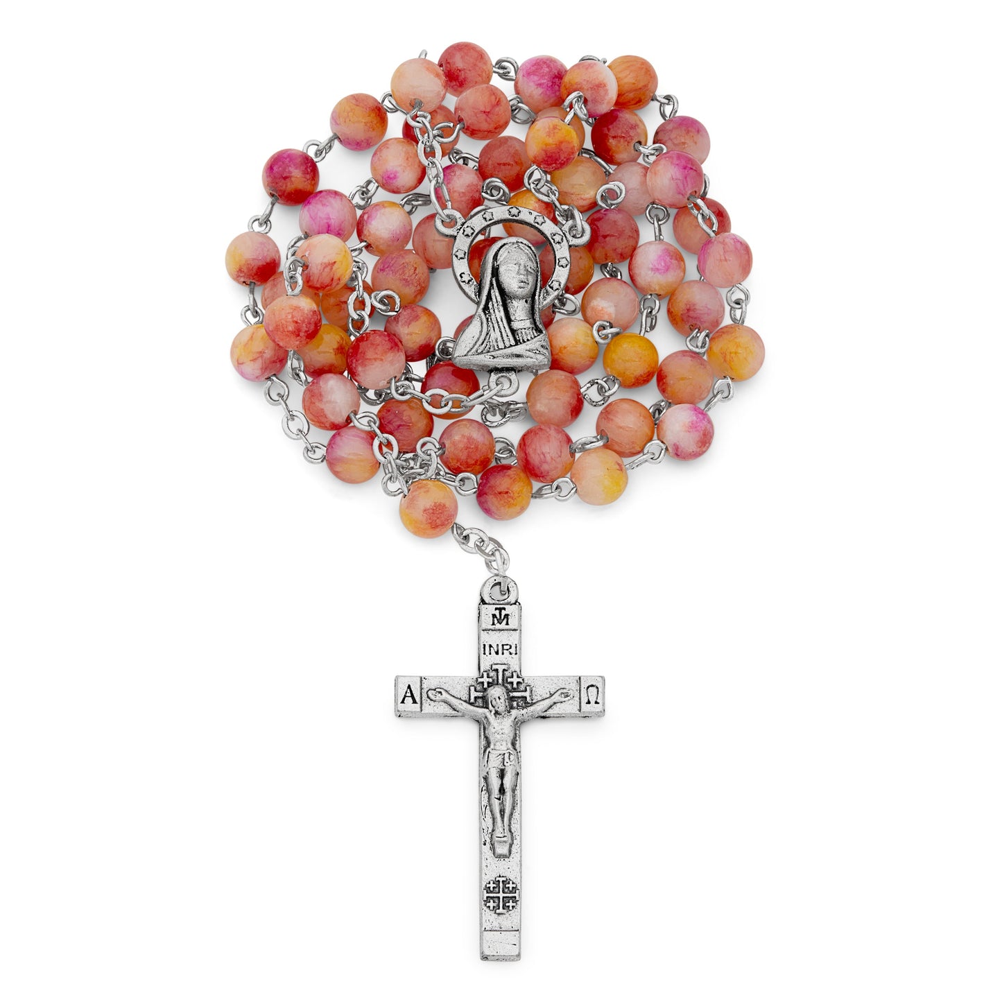 MONDO CATTOLICO Prayer Beads Pink Calcite Rosary