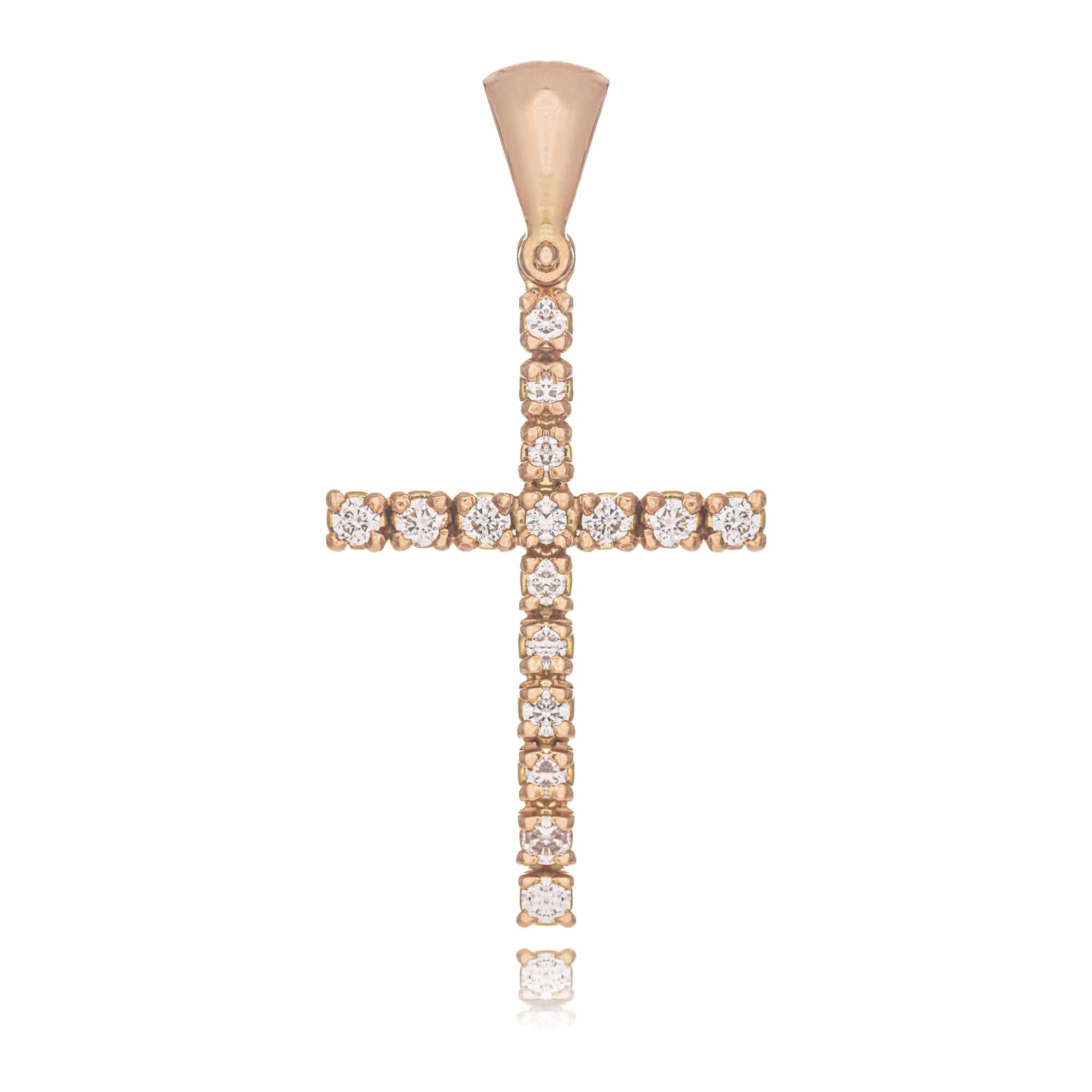 Led Cross Pink Pink Gold Cross with Diamonds | MONDO CATTOLICO