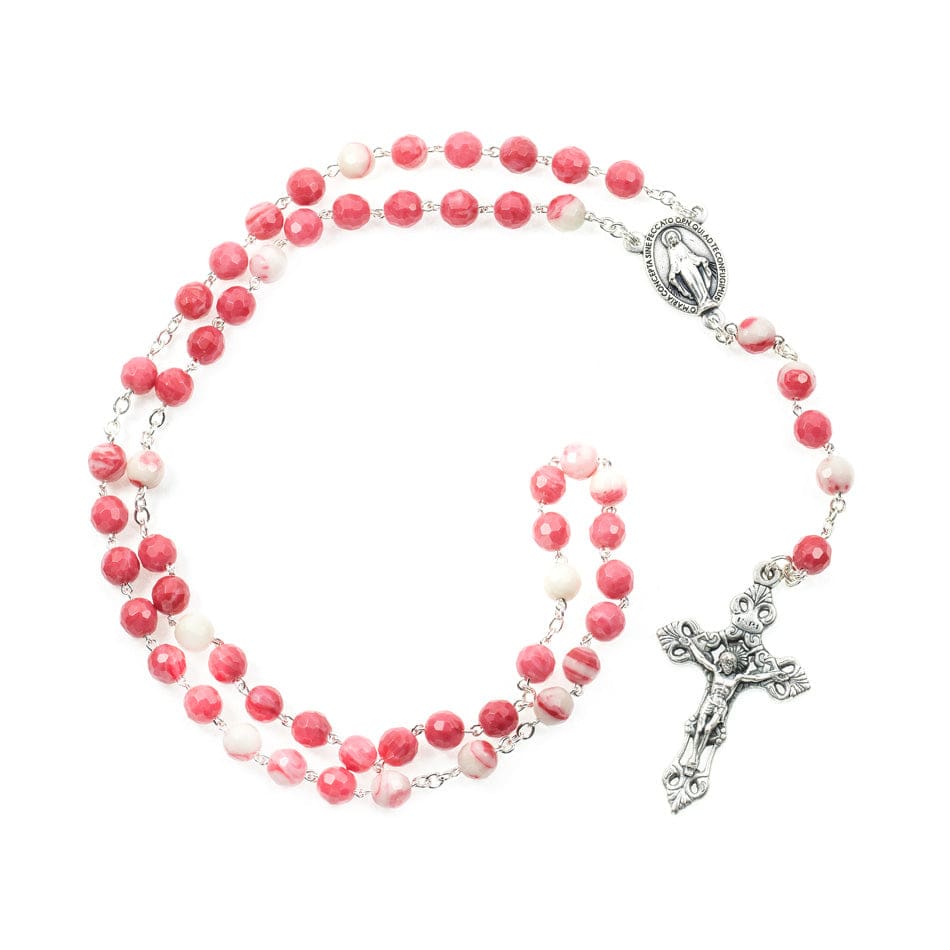 MONDO CATTOLICO Prayer Beads 40 cm (15.74 in) / 6 mm (0.23 in) Pink Rhodonite Rosary