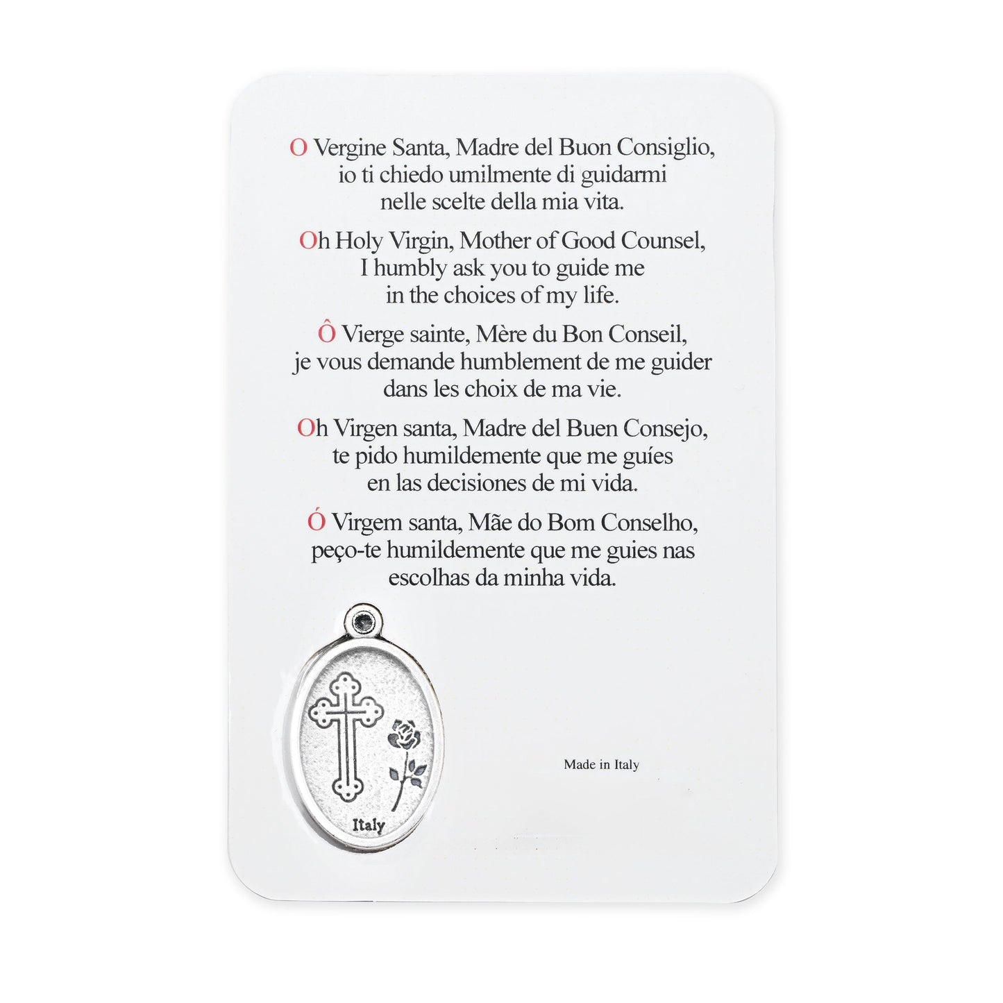 MONDO CATTOLICO ROMA Holy Card Plasticized Holy Card of Our Lady of Good Counsel
