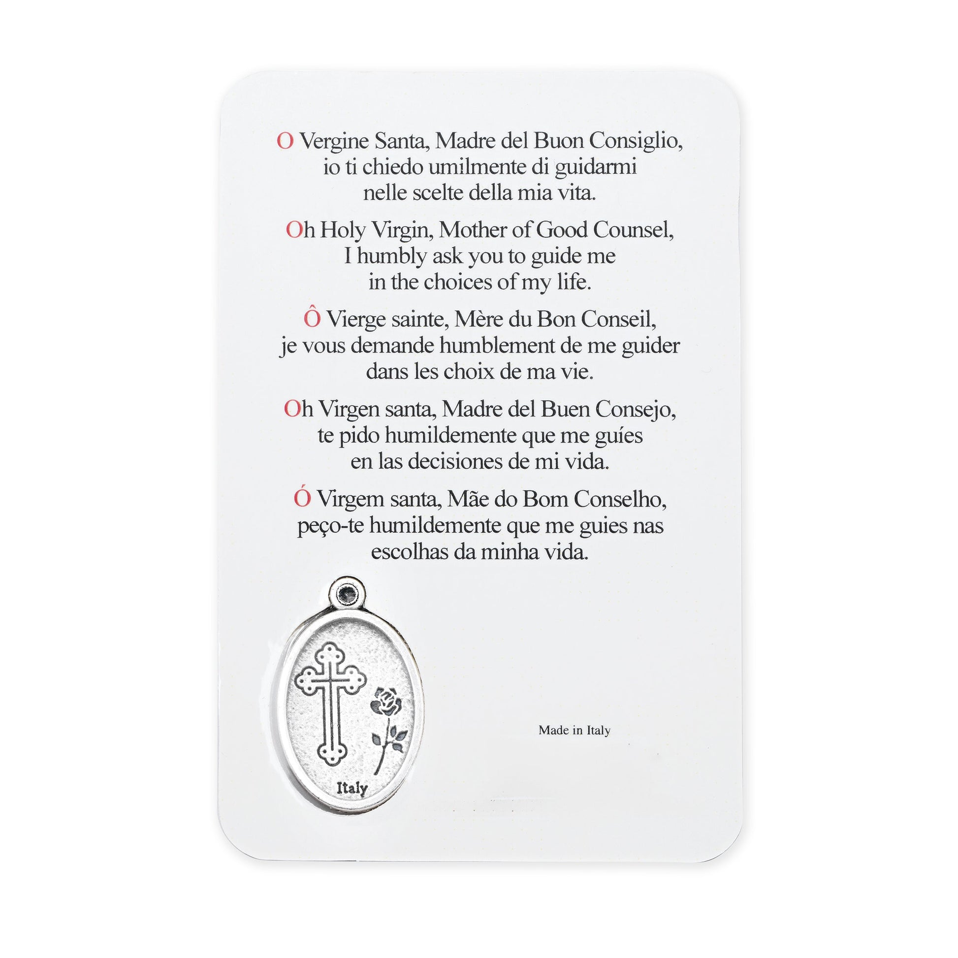 MONDO CATTOLICO ROMA Holy Card Plasticized Holy Card of Our Lady of Good Counsel