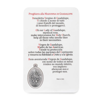 MONDO CATTOLICO ROMA Holy Card Plasticized Holy Card of Our Lady of Guadalupe