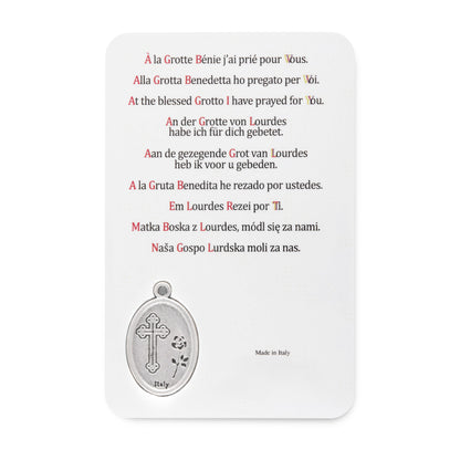 MONDO CATTOLICO ROMA Holy Card Plasticized Holy Card of Our Lady of Lourdes