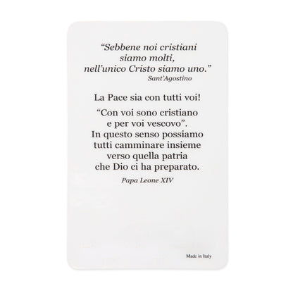 MONDO CATTOLICO ROMA Holy Card Plasticized Holy Card of Pope Leo XIV with Ceremonial Vestments