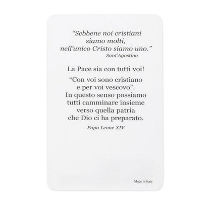 MONDO CATTOLICO ROMA Holy Card Plasticized Holy Card of Pope Leo XIV with St. Peter's Basilica